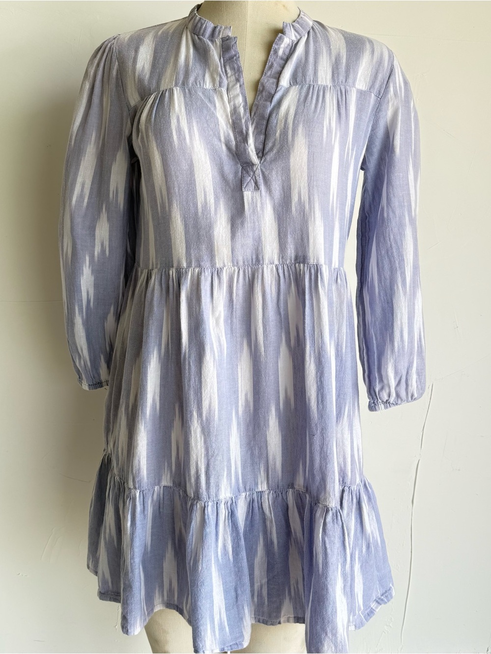 Madison Mathews Tunic dress Small Blue 3/4 Sleeves   Lightweight semi sheer